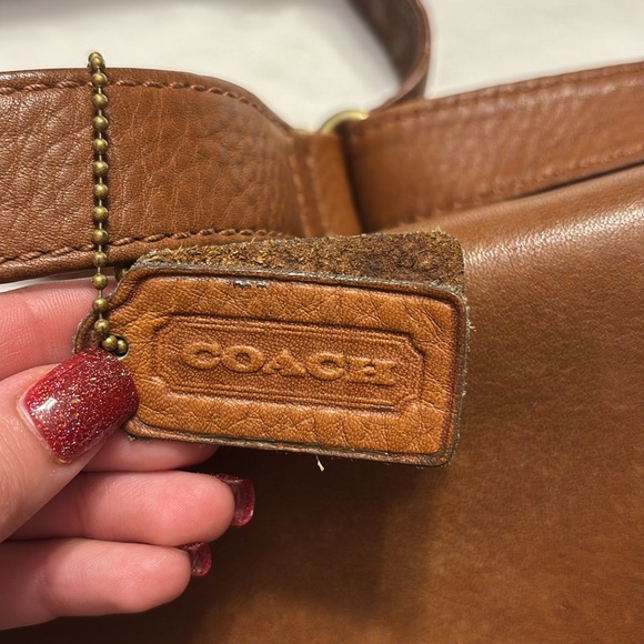 COACH Leather British Tan Pebbled Leather Crossbody Bag - Picture 7 of 8
